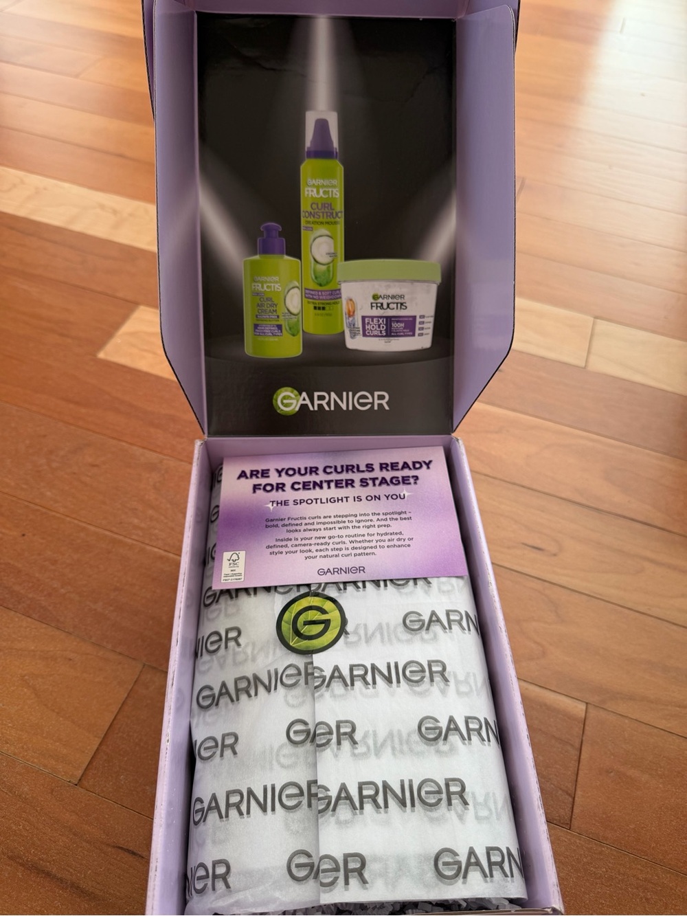 Garnier Curl Care Gift Box - Lavender and Lime Green Accents